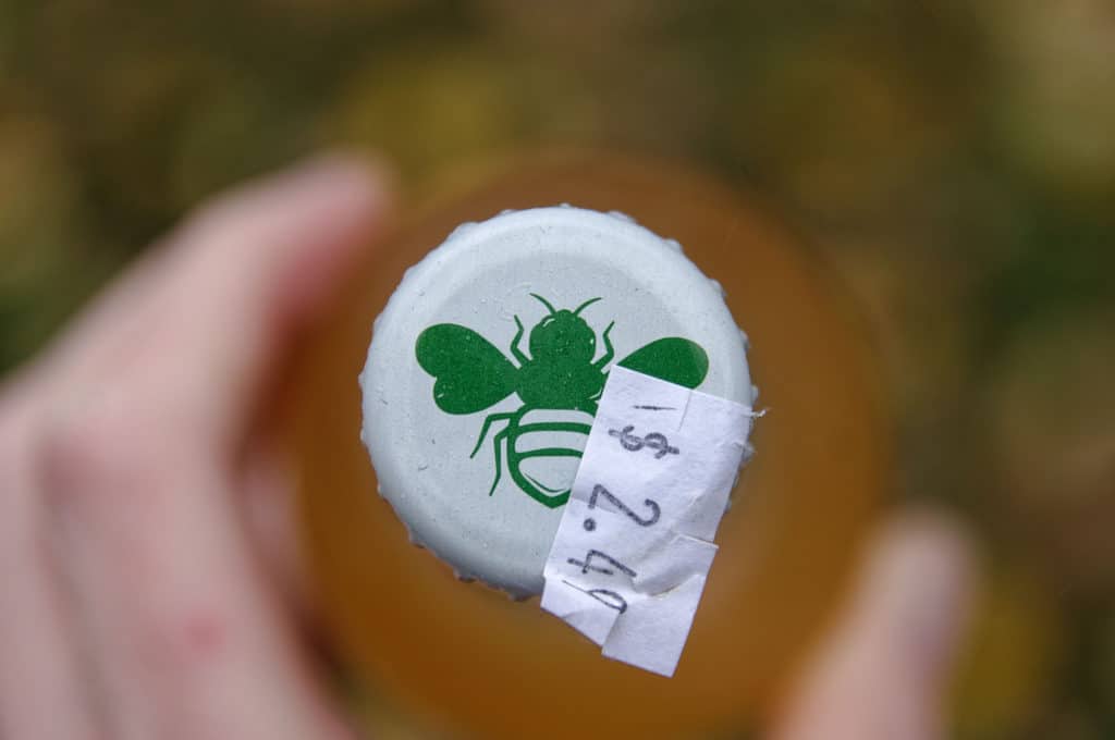 Green Bee Bottle Top with Price
