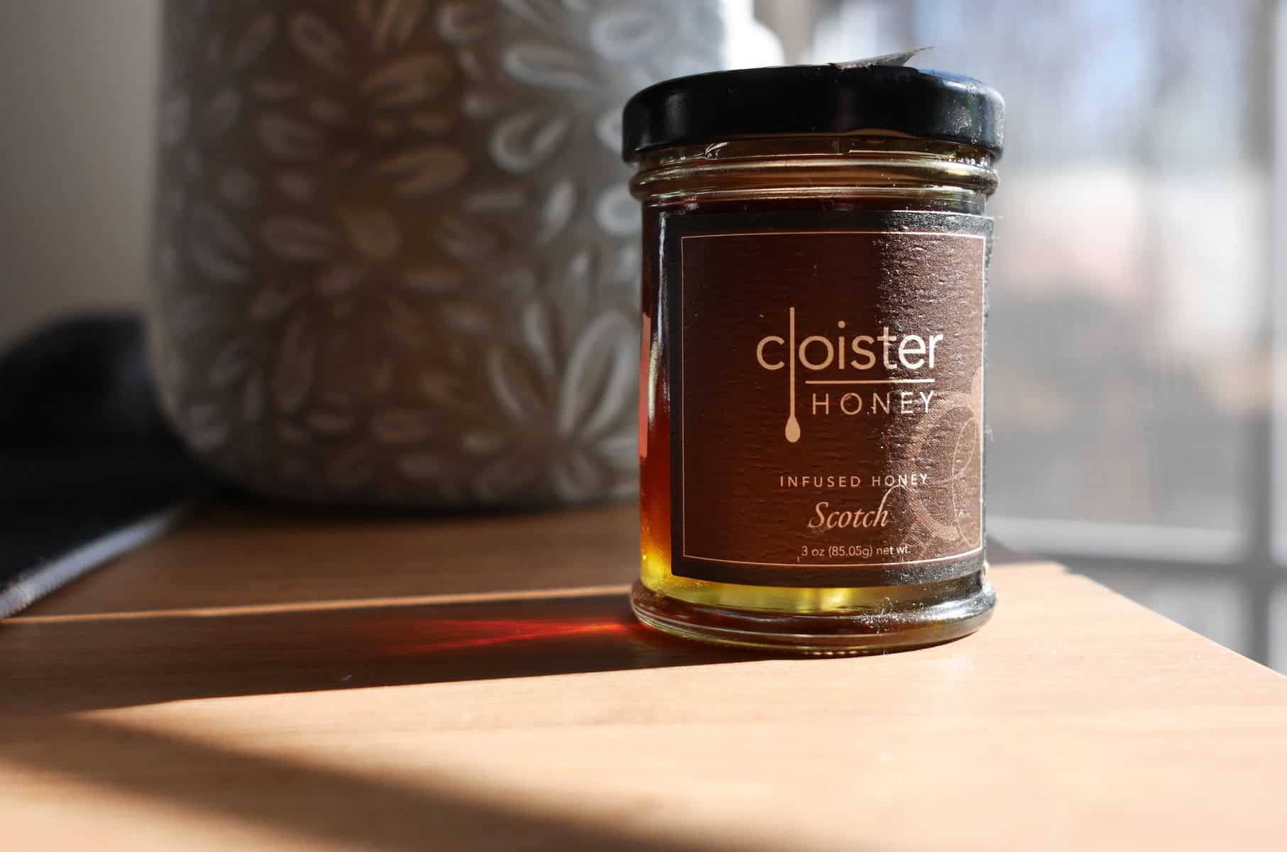 Cloister Honey Infused Scotch Honey 3oz Jar , Charlotte NC, TheHoneyReview