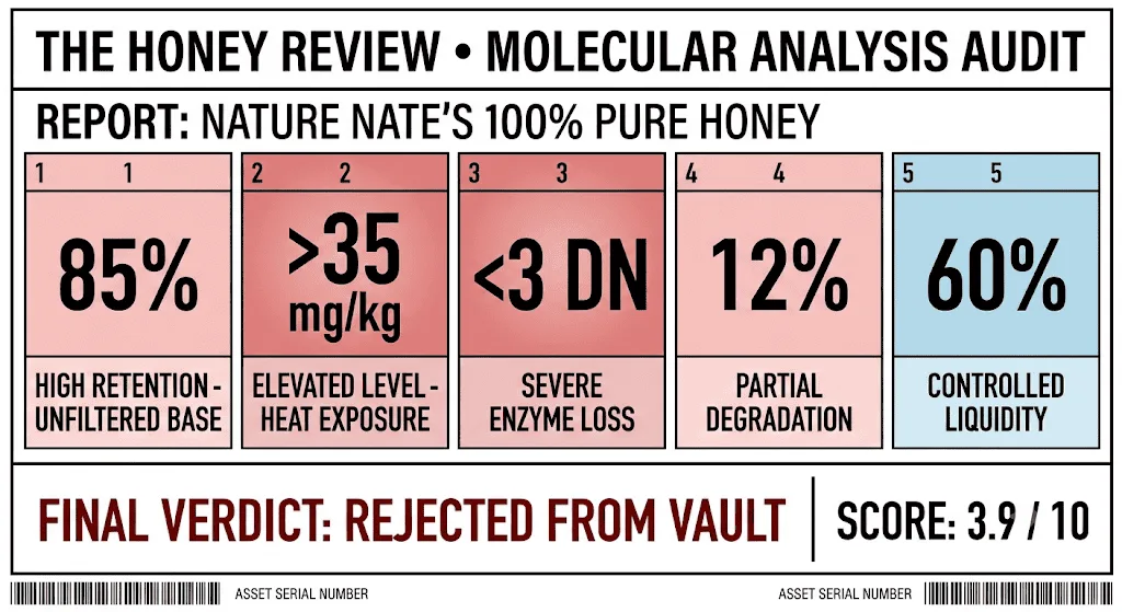 Molecular analysis report of Nature Nate's 100% pure honey.